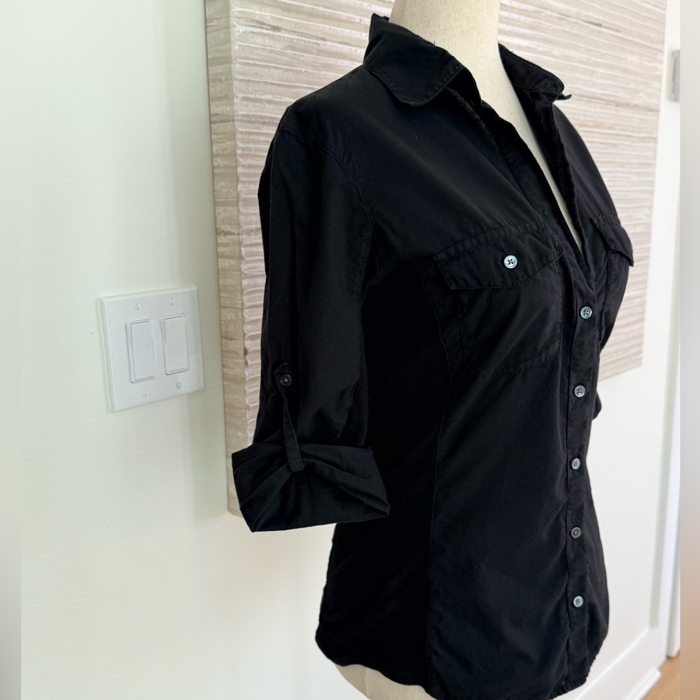 James Perse black Button Down Shirt size 2 - Picture 5 of 8